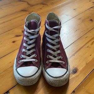 Maroon High Top Converse